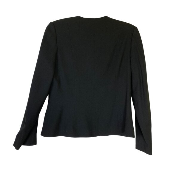 BERT NEWMAN SUITIME Vintage Black Wool Blazer Red Accent Lapel Size 14 Eighties - Picture 2 of 6